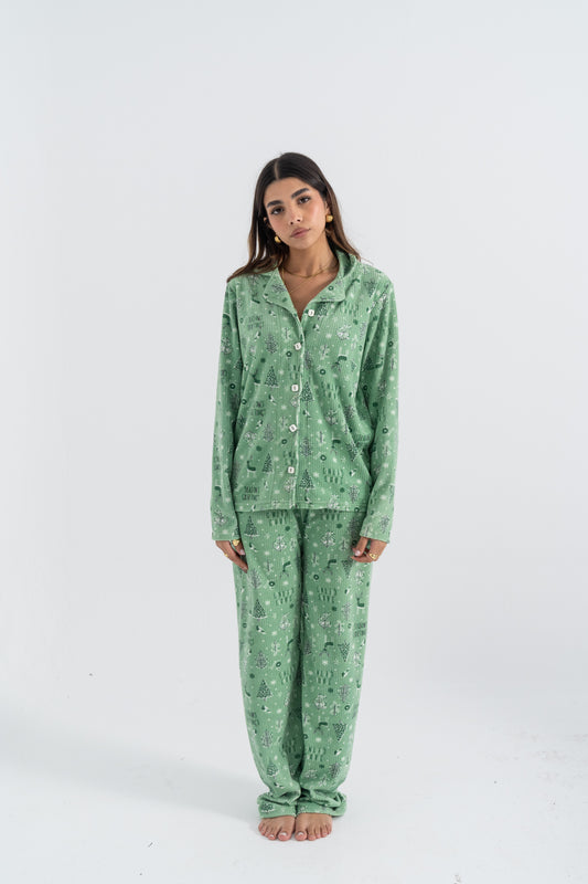 Green Pattern Christmas Pj