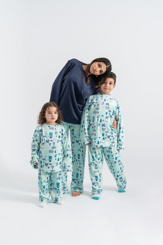 Christmas Blue Pijama - Women