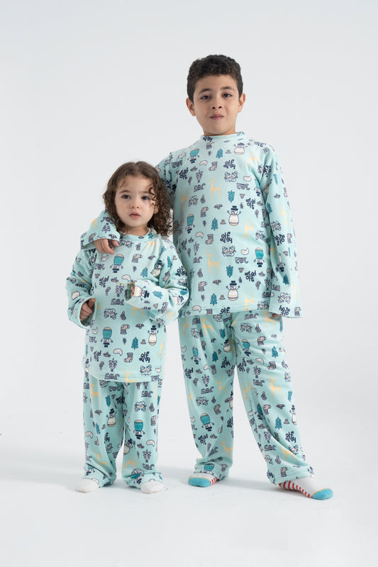 Christmas Blue Pijama - Kids